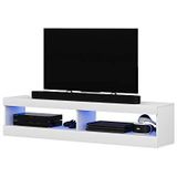 Selsey VIANSOLA TV-kast/woonkamerkast (mat wit/wit, glanzend, 100 cm, ledverlichting inbegrepen)