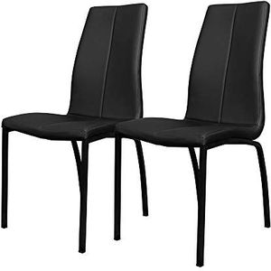 SELSEY ZAGORAC Set of 2 Upholstered Dining Chairs/Black