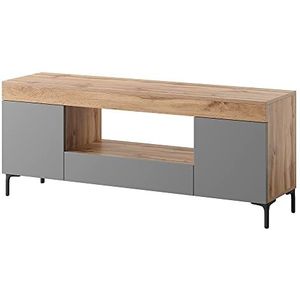 Selsey Gusto TV-kast/woonkamermeubel, eiken Lancaster/grijs mat, 137 cm