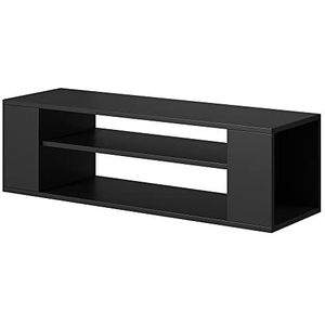 Selsey Weri TV-kast met 2 open vakken, minimalistisch, 100 cm breed, zwart