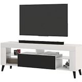 Selsey HugoB - TV meubel - 140 cm - wit mat/zwart glanzend – modern