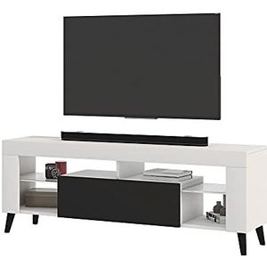 Selsey HugoB - TV meubel - 140 cm - wit mat/zwart glanzend – modern