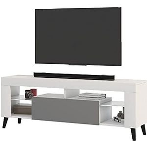 Selsey HugoB - TV meubel - 140 cm - wit mat/grijs glanzend – modern