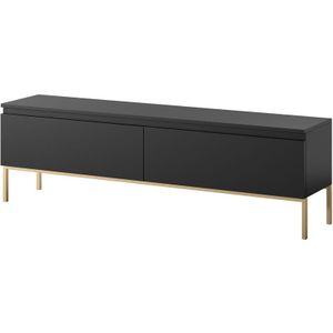 NADUVI - Kate - TV-Meubel - Zwart - Spaanplaat - Goudkleurig Accenten