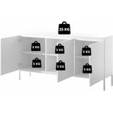 Selsey Bemmi - Dressoir - 150 cm - Zwart met gouden poten