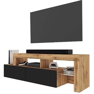 Selsey Asten TV-kast 172 cm eiken Wotan front zwart met LED