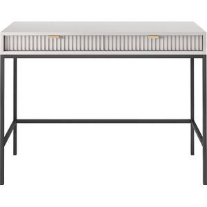Selsey Vellore - Toilettafel 104 cm - grijs met geribbelde fronten en gouden handgrepen