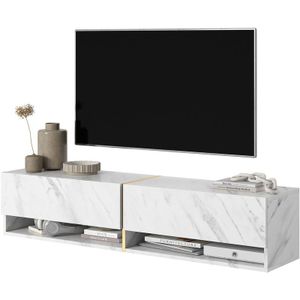 Selsey Mirrgo - RTV 140 cm - witten marmer met gouden inzet