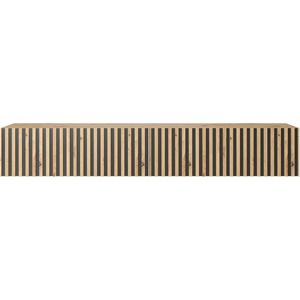 Selsey Telire - RTV kast 175 cm - eiken artisan latten met zwarte inzet