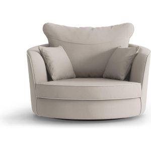 Fauteuil Vendôme linnen draaibaar met contrast piping | NADUVI Collection