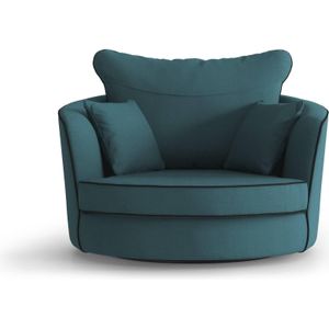 Fauteuil Vendôme linnen draaibaar met contrast piping | NADUVI Collection