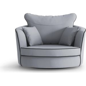 Fauteuil Vendôme linnen draaibaar met contrast piping | NADUVI Collection