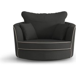 Fauteuil Vendôme linnen draaibaar met contrast piping | NADUVI Collection