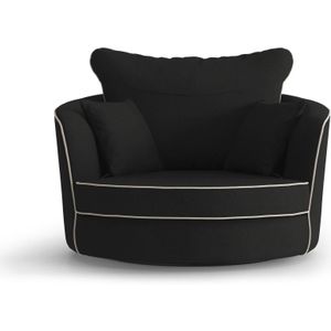 Fauteuil Vendôme linnen draaibaar met contrast piping | NADUVI Collection