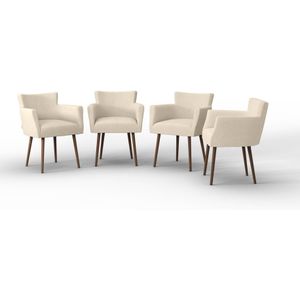 Set van 4 eetkamerstoelen Billie linnen | NADUVI Collection