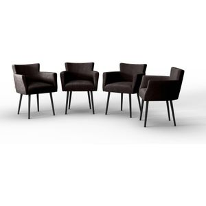 Set van 4 eetkamerstoelen Billie linnen | NADUVI Collection