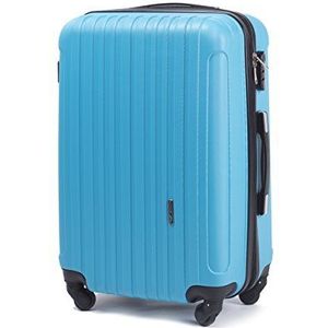 WINGS koffer van duurzaam ABS-materiaal, eenvoudig te bedienen met 4 rubberen wielen, elegant design voor zakenreizen en zomervakantie, TSA-sloten, handtassen en citaten voor, Cyaan, koffer