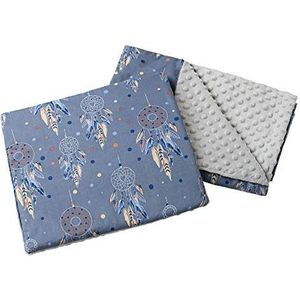 Medi Partners Babydeken kruipdeken met kussen 100% Katoen Minky kinderdeken 55 x 75 cm + 35 x 30 cm multifunctioneel voor kinderwagen babyzitje wieg