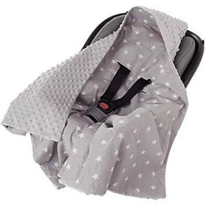 Inbaker Deken 100% katoen 85x85cm met capuchon knuffeldeken voor kinderwagen babyzitje universele dubbelzijdig babydeken buggy autostoel