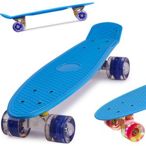 Skateboard voor kinderen - LED Wielen - Jongens en Meisjes - Blauw - 22.5 inch - 56cm