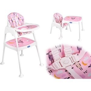 Kinderstoel – 3-in-1 Kinderwagen Set – Roze – Inklapbare Kinderstoel en Babystoel Voor Aan Tafel stoel & Baby W– Kinderzetel, Peuterstoeltje