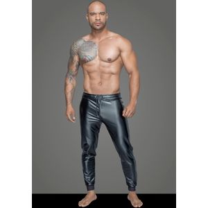 Trendy Zwarte Lange Broek van Powerwetlook - PVC voor mannen, Maat M