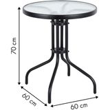 ModernHome - Tuintafel - Zwart - Gehard Glas - 60cm