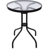 ModernHome - Tuintafel - Zwart - Gehard Glas - 60cm