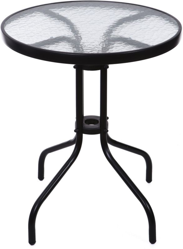 ModernHome - Tuintafel - Zwart - Gehard Glas - 60cm