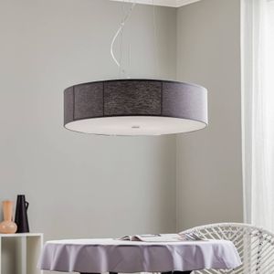 Nowodvorski Lighting Hanglamp Viviane met stoffen kap, grijs