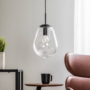 Nowodvorski Lighting Hanglamp Pear S met glazen kap, zwart