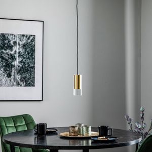 Nowodvorski Lighting Cilinder hanglamp, helder/messing, hoogte 15 cm