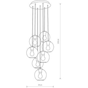 Nowodvorski Lighting Vetro hanglamp van glas, 7-lamps