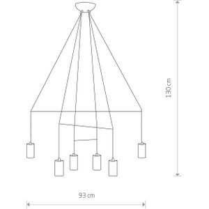 Nowodvorski Lighting Hanglamp Imbria, 6-lamps, lengte 93cm, zwart