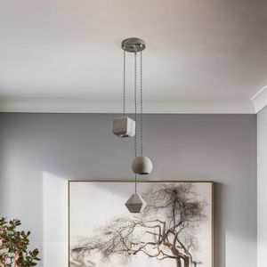 Nowodvorski Lighting Hanglamp Geometric III van beton, 3-lamps