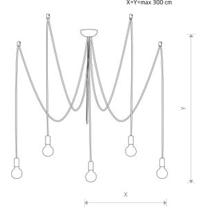 Nowodvorski Lighting Hanglamp Spider in wit, 5-lamps