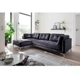 Trends by HG Ecksofa »Landau L-Form«, in Cord-Stoff mit Metallfuß