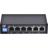 Extralink EX.14831 netwerkschakelaar Unmanaged L2 Fast Ethernet (10/100) Power over Ethernet (PoE) (6 Havens), Netwerkschakelaar, Zwart