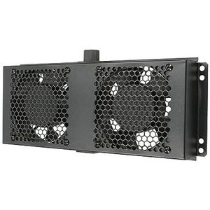 Extralink, Ventilatorpaneel, 2 ventilatoren, voor serverkast, staande kast, 19 inch netwerkkast, temperatuurregeling, ingebouwde zekering, kabel voor thermostaat