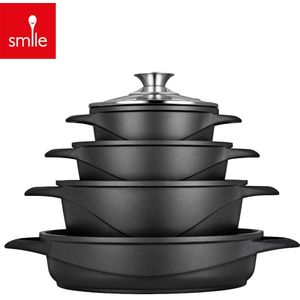 Smile - Pannenset - Inductie - Antiaanbaklaag - Set van 4 Pannen
