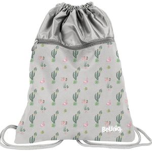 BeUniq Cactus en flamingo gymbag - Zwemtas - 47 x 37 cm - Grijs