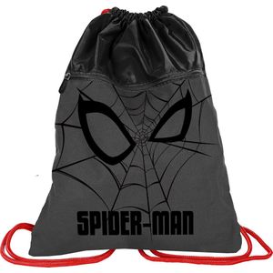 Spiderman Gymbag, Web - 47 x 37 cm - Polyester - 47x37 - Zwart