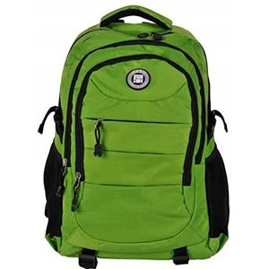 Paso ruime rugzak voor school en op reis - 53x33x22 cm - groen - laptopvak - laptoptas