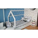 Houten kinderbed - wit - 160x80 cm - met barrière