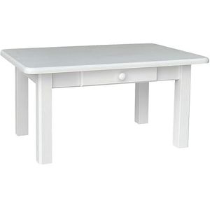 koma eettafel koffietafel restaurant grenen tafel massief wit fabrikant NIEUW met lade (60 x 130 cm)