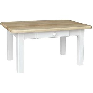 Koma Koffietafel tafel grenen hout wit honing NIEUW fabrikant - onbehandeld met lade (50 x 50 cm)