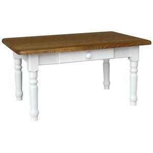 k koma Eettafel, koffietafel, restaurant, grenen tafel, massief wit, fabrikant landelijke stijl, NIEUW - eiken met lade (90 x 90 cm)