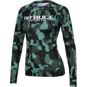 Pit Bull - Rashguard Long Sleeve - Compressie Shirt Dames Lange Mouwen -Camo Green - Groen - Maat M