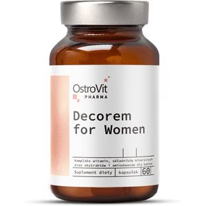 Vrouwen complex - Decorem For Women Pharma - 60 Capsules - Ostrovit - Vitamine B7,b5,B3,D3,B2,B6,B1,A,E, Zink, Jodium, Selenium, Chroom, Vitamine B12, Foliumzuur, Hyaluronzuur, Collageen, Paardenstaartextract