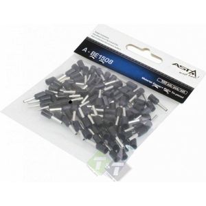 adereindhuls set - 100 delig - kabelschoen pen - zwart - 1.5mm - asta